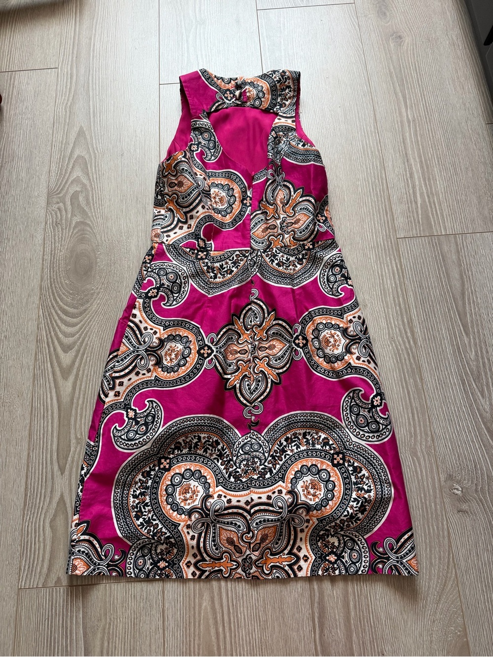 Moulinette Soeurs Anthropologie Geidi Paisley Print Sheath Dress Pink summer - Picture 3 of 5